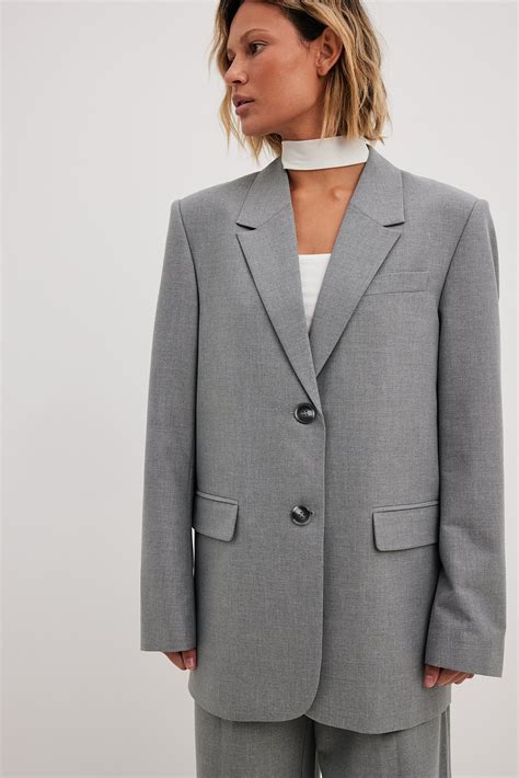 na kd blazer|Relaxed Oversized Blazer Grey 